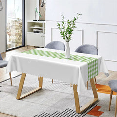 Lofaris Outdoor Green White Gingham Rectangle Tablecloth