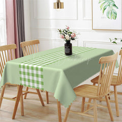 Lofaris Outdoor Light Green Gingham Rectangle Tablecloth