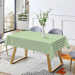 Lofaris Outdoor Light Green Gingham Rectangle Tablecloth