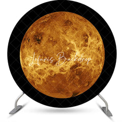 Lofaris Outer Space Venus Top View Circle Birthday Backdrop