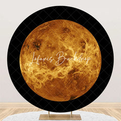 Lofaris Outer Space Venus Top View Circle Birthday Backdrop