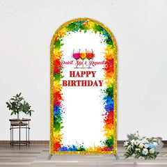 Lofaris Paint Sip And Repeat Happy Birthday Arch Backdrop