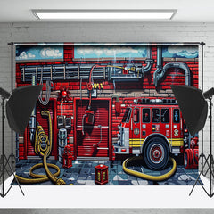 Lofaris Painted Firefighting Operations Cake Smash Backdrop