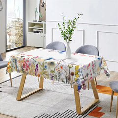 Lofaris Painting Flowers Rectangle Tablecloth For Party