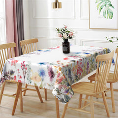 Lofaris Painting Flowers Rectangle Tablecloth For Party