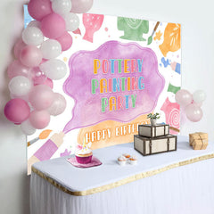 Lofaris Painting Party Watercolor Pigment Birthday Backdrop