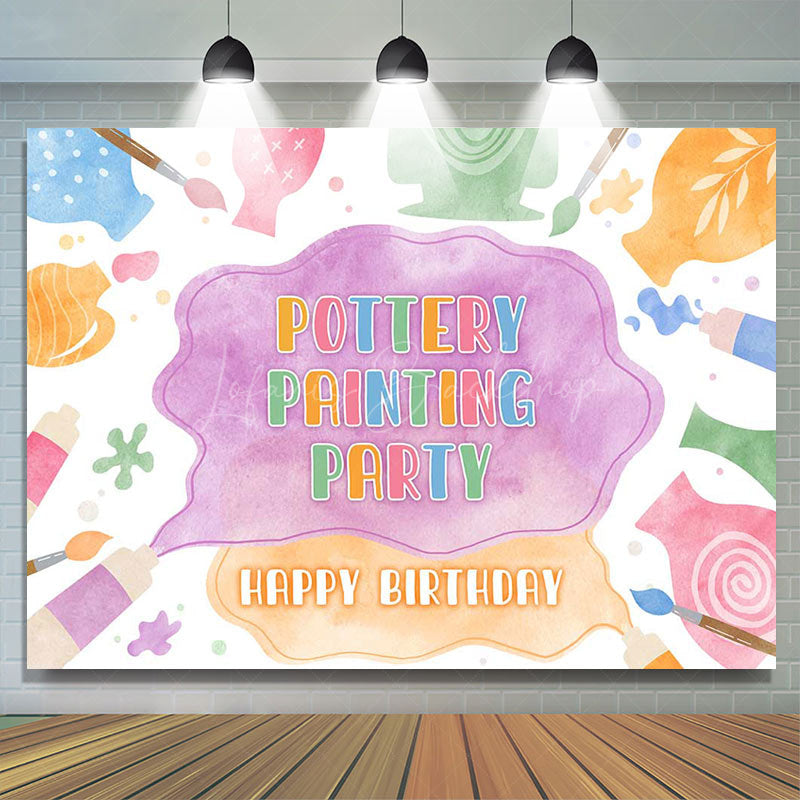 Lofaris Painting Party Watercolor Pigment Birthday Backdrop