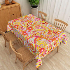 Lofaris Paisley Prints Stylish Unique Vivid Red Tablecloth