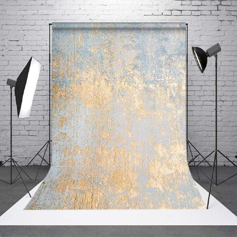 Lofaris Pale Blue Gold Texture Wall Photoshoot Backdrop