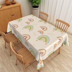 Lofaris Pale Yellow Lovely Rainbow Pattern Repeat Tablecloth