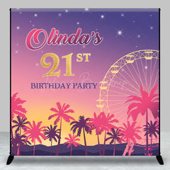 Lofaris Palm Tree Ferris Wheel Custom Birthday Party Backdrop