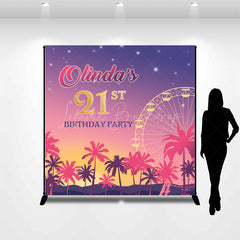 Lofaris Palm Tree Ferris Wheel Custom Birthday Party Backdrop