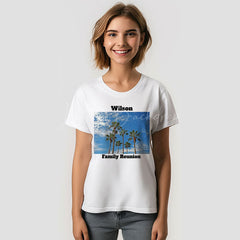 Lofaris Palm Trees Blue Sky Custom Family Reunion T-Shirt