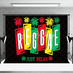 Lofaris Palm Trees Musical Just Relax Reggae Party Backdrop