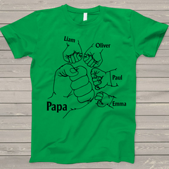 Lofaris Papa And Kids Hand Birthday Gift Custom T - Shirt