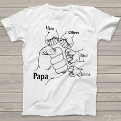 Lofaris Papa And Kids Hand Birthday Gift Custom T - Shirt