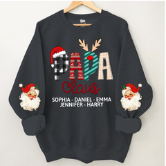 Lofaris Papa Claus Christmas Gift Custom Name Sweatshirt