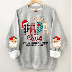 Lofaris Papa Claus Christmas Gift Custom Name Sweatshirt