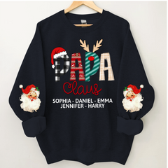 Lofaris Papa Claus Christmas Gift Custom Name Sweatshirt