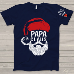 Lofaris Papa Claus Gift Custom Name Christmas T-Shirt