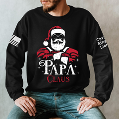 Lofaris Papa Claus Grandkids Customized Christmas T-Shirt