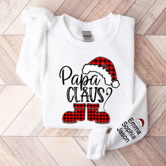 Lofaris Personalized Papa Claus Custom With Kids Grandpa Gift TH Sweatshirt