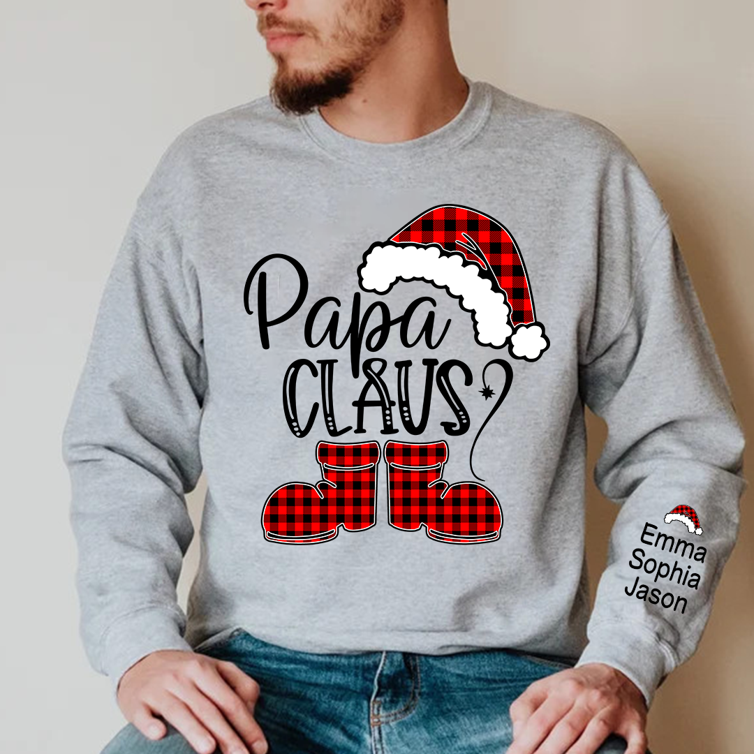 Lofaris Personalized Papa Claus Custom With Kids Grandpa Gift TH Sweatshirt