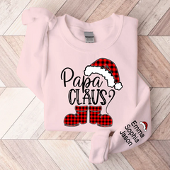 Lofaris Personalized Papa Claus Custom With Kids Grandpa Gift TH Sweatshirt