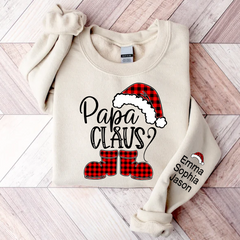 Lofaris Personalized Papa Claus Custom With Kids Grandpa Gift TH Sweatshirt