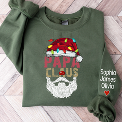 Lofaris Papa Claus Santa Christmas Custom Name Sweatshirt