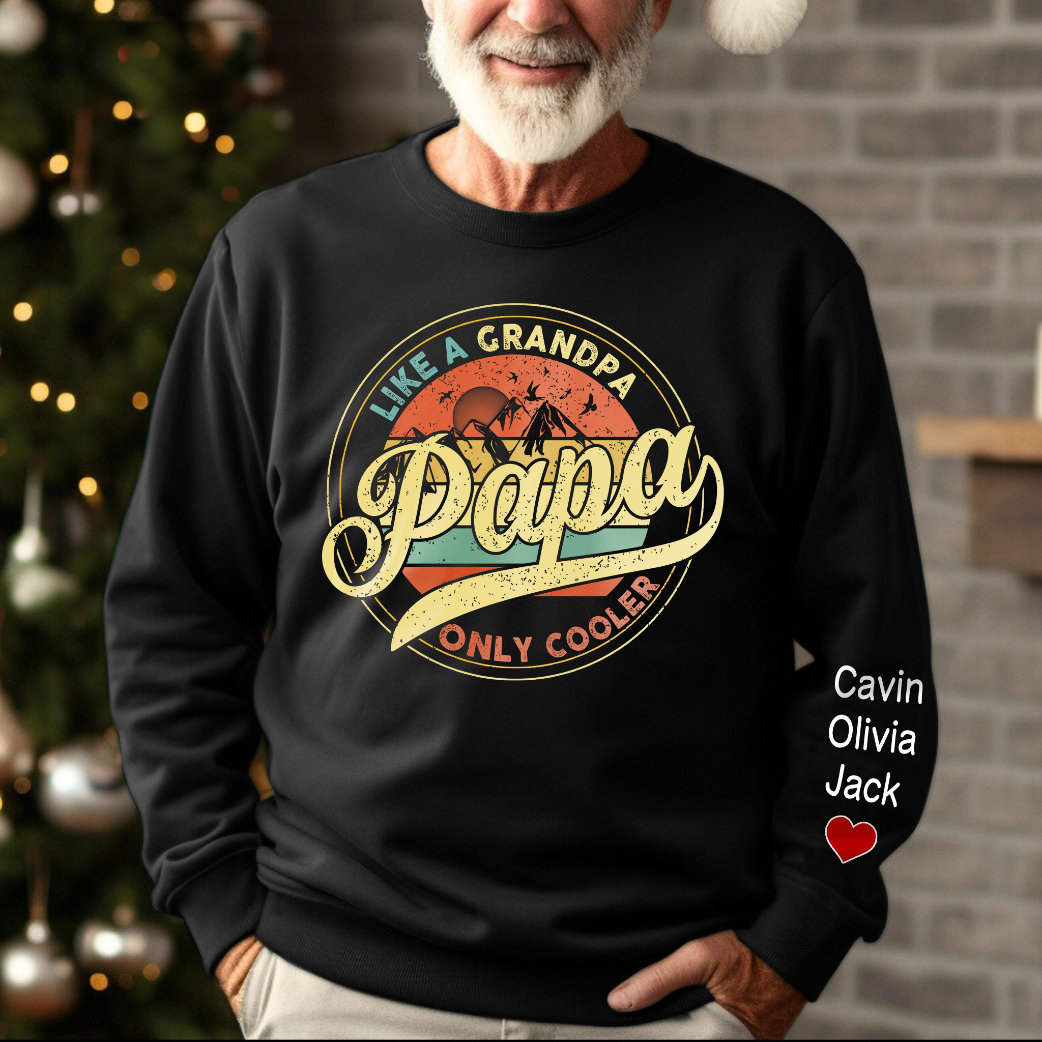 Lofaris Papa Like A Grandpa Only Cooler Custom Sweatshirt