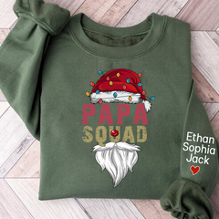 Lofaris Papa Squad Christmas 2023 Gift Custom Name Kids Sweatshirt