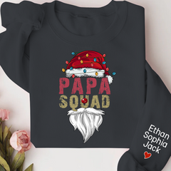 Lofaris Papa Squad Christmas 2023 Gift Custom Name Kids Sweatshirt