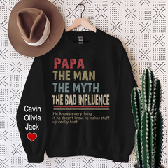 Lofaris Papa The Man Myth Legend Custom Sweatshirt