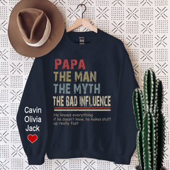 Lofaris Papa The Man Myth Legend Custom Sweatshirt