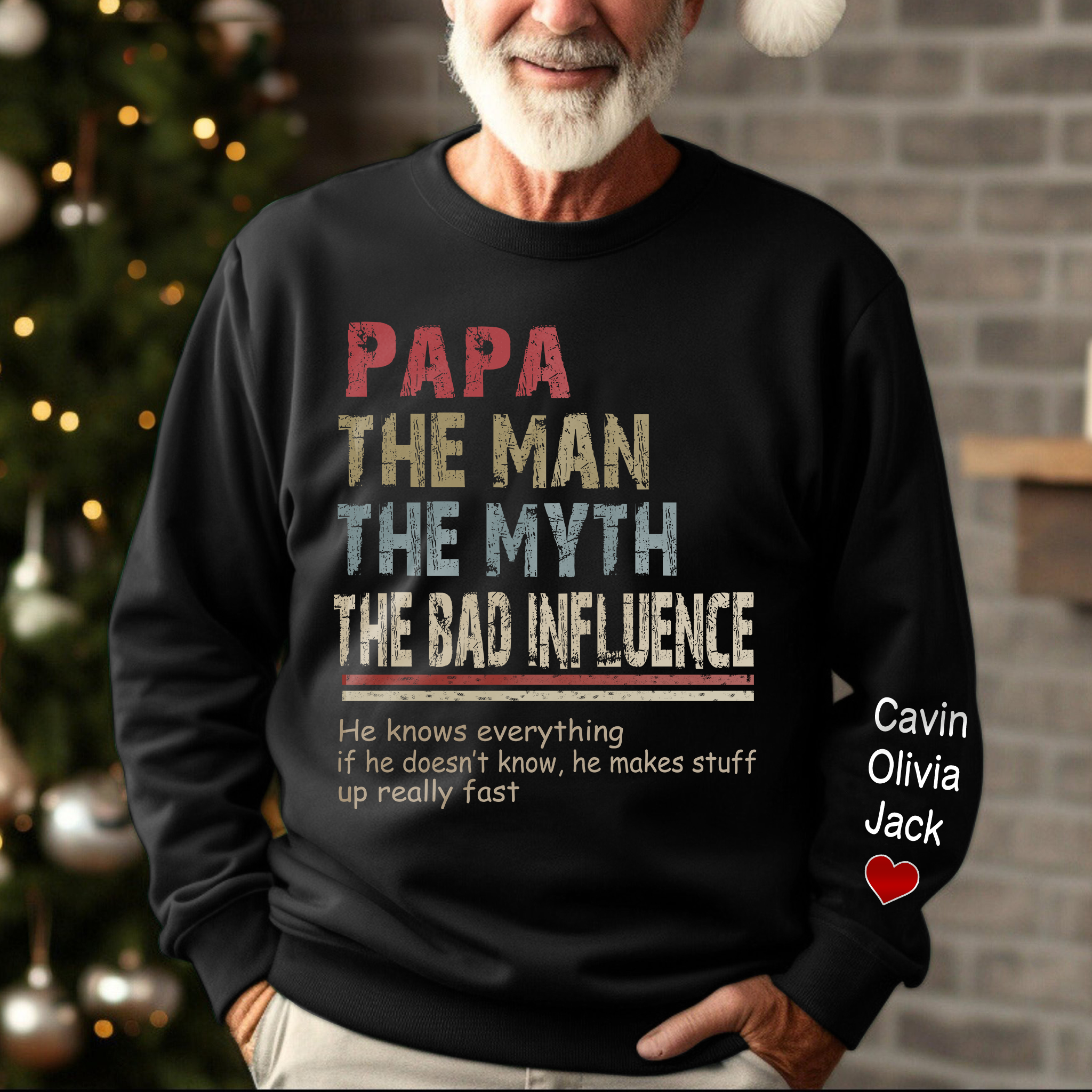 Lofaris Papa The Man Myth Legend Custom Sweatshirt