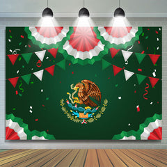 Lofaris Paper Flowers Green Mexican Independence Day Backdrop