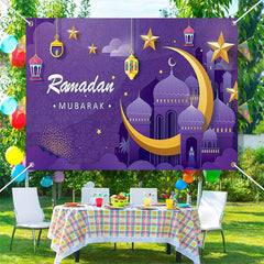 Lofaris Paper Moon Stars Palace Purple Ramadan Backdrop