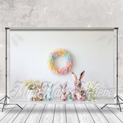 Lofaris Paper Wreath Wall Cute Rabbit Crafts Floral Backdrop