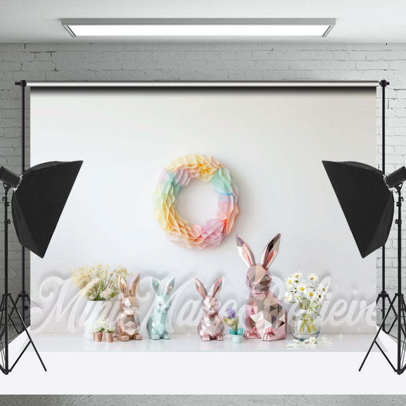 Lofaris Paper Wreath Wall Cute Rabbit Crafts Floral Backdrop