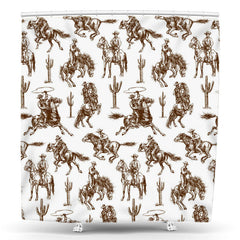 Lofaris Parade Medieval Horses Gothic Cactus Shower Curtain