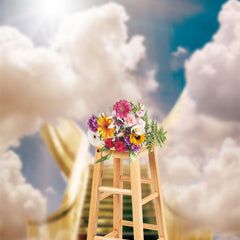 Lofaris Paradise Stairs Holy Light Clouds Funeral Backdrop