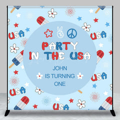 Lofaris Party In The Usa Personalized One Birthday Backdrop