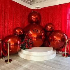 Red Inflatable Shiny Ball Pvc Mirror Party Balloon