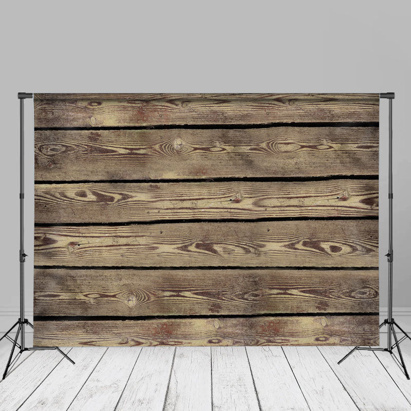 Lofaris Pastoral Brown Transverse Wood Grain Photo Backdrop