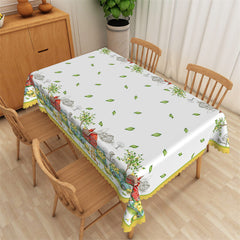 Lofaris Pastoral Leaves Lemons Rectangle Kitchen Tablecloth