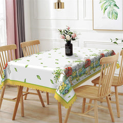 Lofaris Pastoral Leaves Lemons Rectangle Kitchen Tablecloth