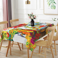 Lofaris Pastoral Style Blooming Flower Vivid Tablecloth