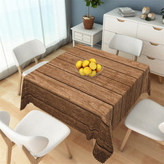 Lofaris Pastoral Wood Texture Stripes Rectangle Tablecloth