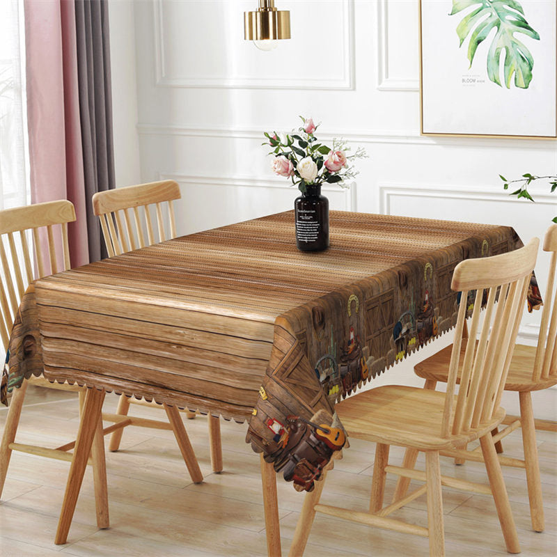 Lofaris Pastoral Wooden Patterns Dining Room Tablecloth